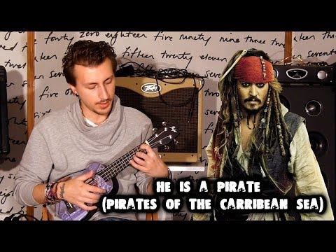 show MONICA Ukulele Разбор#1 - Hans Zimmer - He is a pirate (tutorial ENG subs Fingerstyle)
