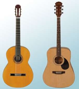 Acoustic guitar and classical guitar