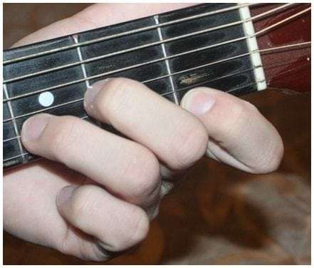Dm chord on guitar