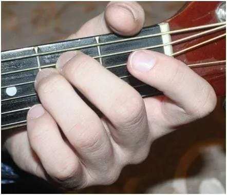 Em accordu à a chitarra