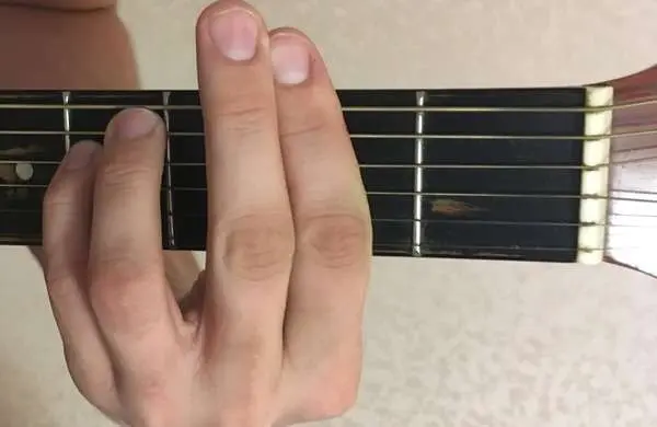 F#M chord on guitar: how to put and clamp, fingering