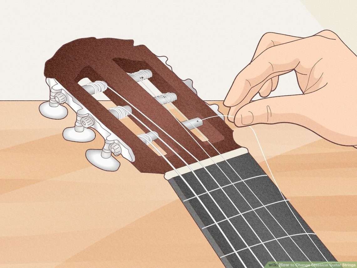 How to correctly replace strings on a classical guitar?