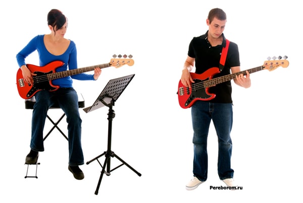 How to hold a guitar while sitting and standing. Recommendations for proper seating and guitar stand
