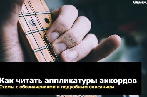 How to read chord fingerings. Schemes with symbols and detailed description