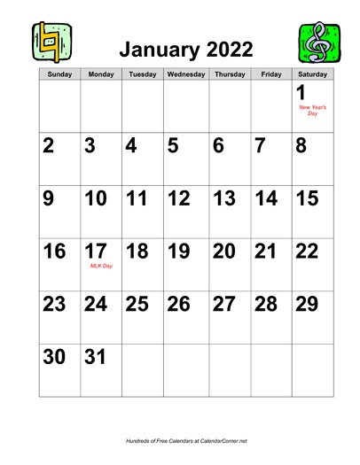 Kalendaryo ng musika - Enero