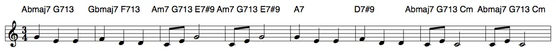 Reharmonization of the piece