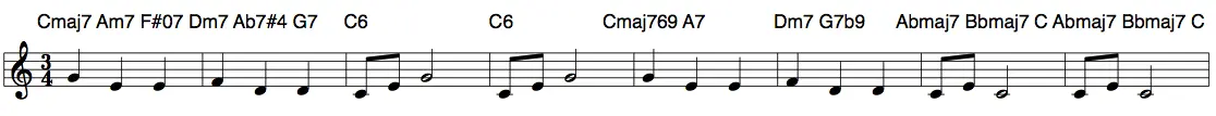 Reharmonization of the piece