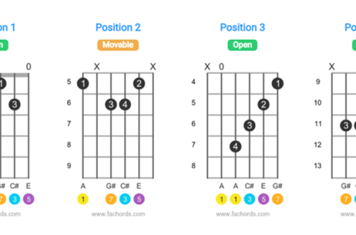 Types and schemes of fingering on the guitar